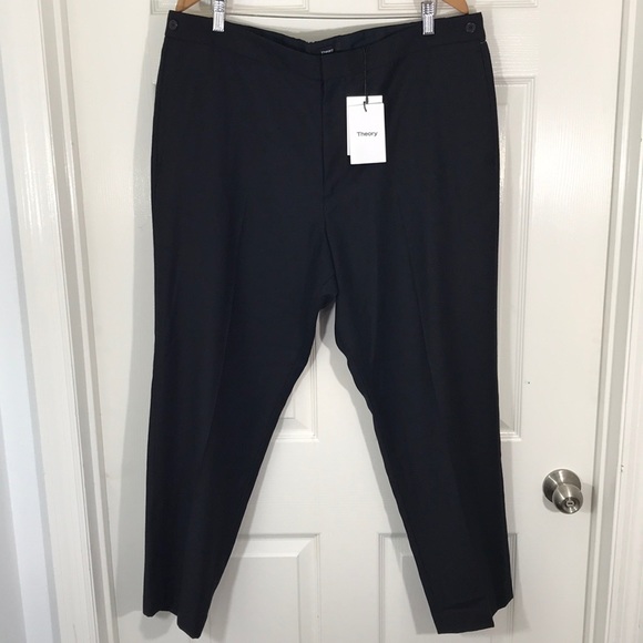 NWT Theory Borough Trouser Black Tailored Flannel